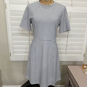 Daniel Cremieux Black and White Gingham Midi Dress